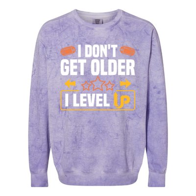 I Dont Get Older I Level Up Computer Video Game Geek Great Gift Colorblast Crewneck Sweatshirt