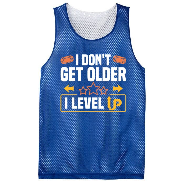 I Dont Get Older I Level Up Computer Video Game Geek Great Gift Mesh Reversible Basketball Jersey Tank