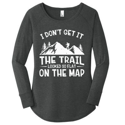 I Dont Get It The Trail Looked So Flat On The Map Gift Mountain Hiking Funny Women's Perfect Tri Tunic Long Sleeve Shirt