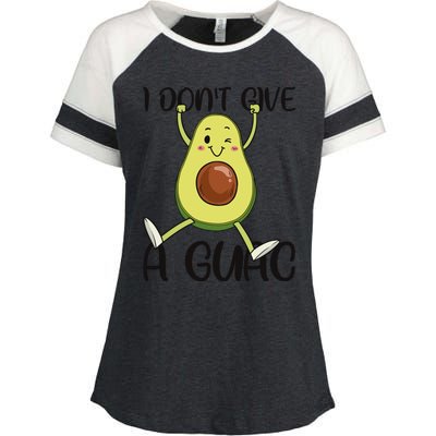 I Dont Give A Guac Funny Avocado Quote Vegan Guacamole Meaningful Gift Enza Ladies Jersey Colorblock Tee