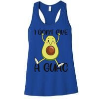 I Dont Give A Guac Funny Avocado Quote Vegan Guacamole Meaningful Gift Women's Racerback Tank