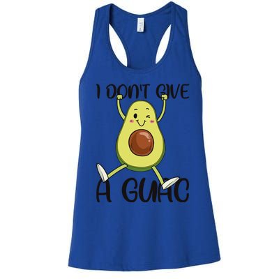 I Dont Give A Guac Funny Avocado Quote Vegan Guacamole Meaningful Gift Women's Racerback Tank