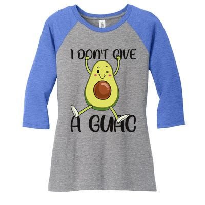 I Dont Give A Guac Funny Avocado Quote Vegan Guacamole Meaningful Gift Women's Tri-Blend 3/4-Sleeve Raglan Shirt