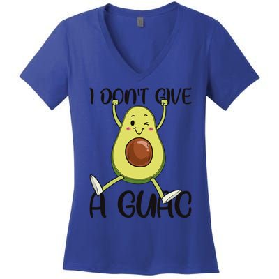 I Dont Give A Guac Funny Avocado Quote Vegan Guacamole Meaningful Gift Women's V-Neck T-Shirt