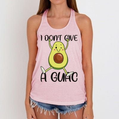 I Dont Give A Guac Funny Avocado Quote Vegan Guacamole Meaningful Gift Women's Knotted Racerback Tank