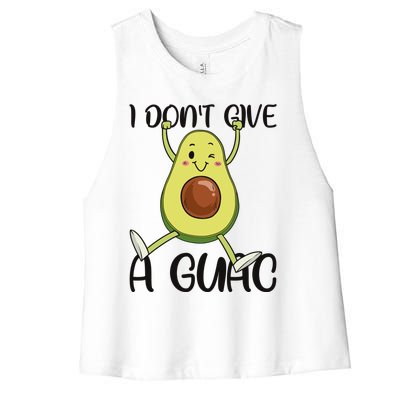 I Dont Give A Guac Funny Avocado Quote Vegan Guacamole Meaningful Gift Women's Racerback Cropped Tank