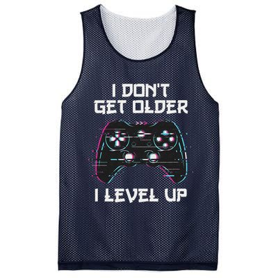I Don't Get Older I Level Up Gamer Birthday Mesh Reversible Basketball Jersey Tank