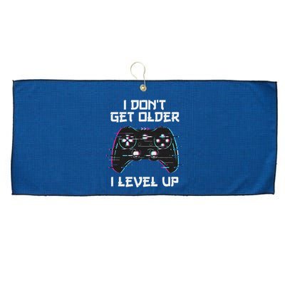 I Don't Get Older I Level Up Gamer Birthday Large Microfiber Waffle Golf Towel