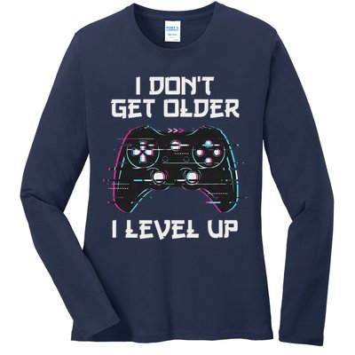 I Don't Get Older I Level Up Gamer Birthday Ladies Long Sleeve Shirt