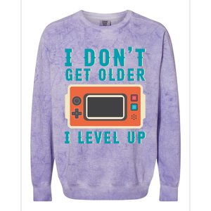 I Dont Get Older I Level Up Controller Gift Colorblast Crewneck Sweatshirt