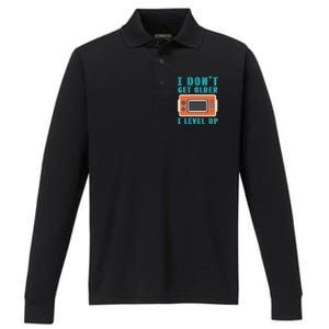 I Dont Get Older I Level Up Controller Gift Performance Long Sleeve Polo