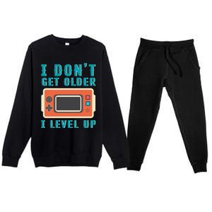 I Dont Get Older I Level Up Controller Gift Premium Crewneck Sweatsuit Set