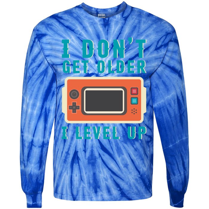 I Dont Get Older I Level Up Controller Gift Tie-Dye Long Sleeve Shirt