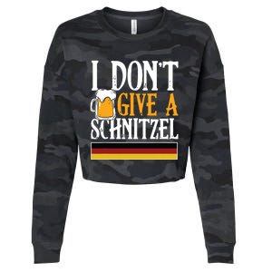 I Dont Give A Schnitzel German Beer Wurst Funny Oktoberfest Cropped Pullover Crew