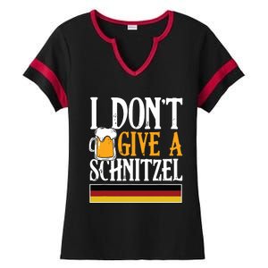 I Dont Give A Schnitzel German Beer Wurst Funny Oktoberfest Ladies Halftime Notch Neck Tee