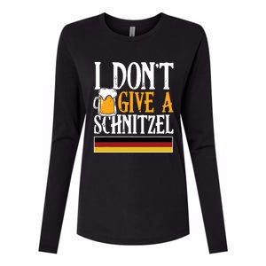 I Dont Give A Schnitzel German Beer Wurst Funny Oktoberfest Womens Cotton Relaxed Long Sleeve T-Shirt