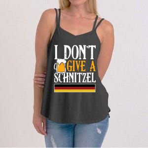 I Dont Give A Schnitzel German Beer Wurst Funny Oktoberfest Women's Strappy Tank