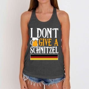 I Dont Give A Schnitzel German Beer Wurst Funny Oktoberfest Women's Knotted Racerback Tank