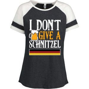 I Dont Give A Schnitzel German Beer Wurst Funny Oktoberfest Enza Ladies Jersey Colorblock Tee