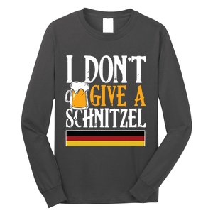 I Dont Give A Schnitzel German Beer Wurst Funny Oktoberfest Long Sleeve Shirt