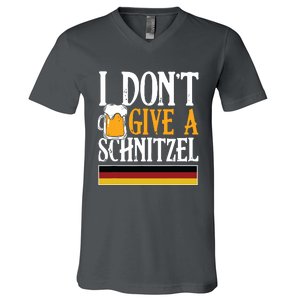 I Dont Give A Schnitzel German Beer Wurst Funny Oktoberfest V-Neck T-Shirt