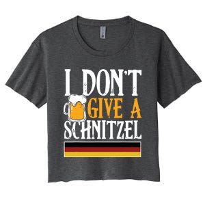 I Dont Give A Schnitzel German Beer Wurst Funny Oktoberfest Women's Crop Top Tee