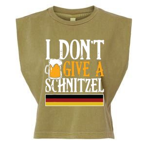 I Dont Give A Schnitzel German Beer Wurst Funny Oktoberfest Garment-Dyed Women's Muscle Tee