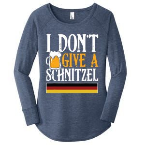 I Dont Give A Schnitzel German Beer Wurst Funny Oktoberfest Women's Perfect Tri Tunic Long Sleeve Shirt