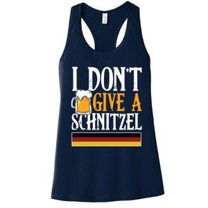 I Dont Give A Schnitzel German Beer Wurst Funny Oktoberfest Women's Racerback Tank