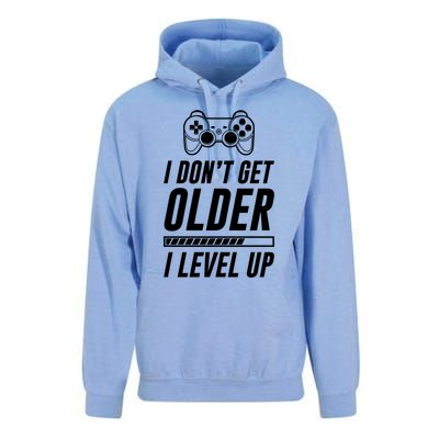 I Dont Get Older I Level Up Funny Birthday Gamer Gift Unisex Surf Hoodie