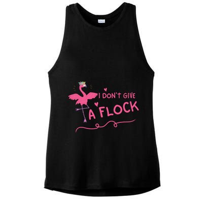 I Don't Give A Flock Funny Flamingo Ladies PosiCharge Tri-Blend Wicking Tank