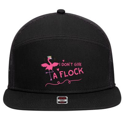 I Don't Give A Flock Funny Flamingo 7 Panel Mesh Trucker Snapback Hat