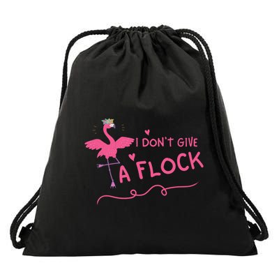I Don't Give A Flock Funny Flamingo Drawstring Bag