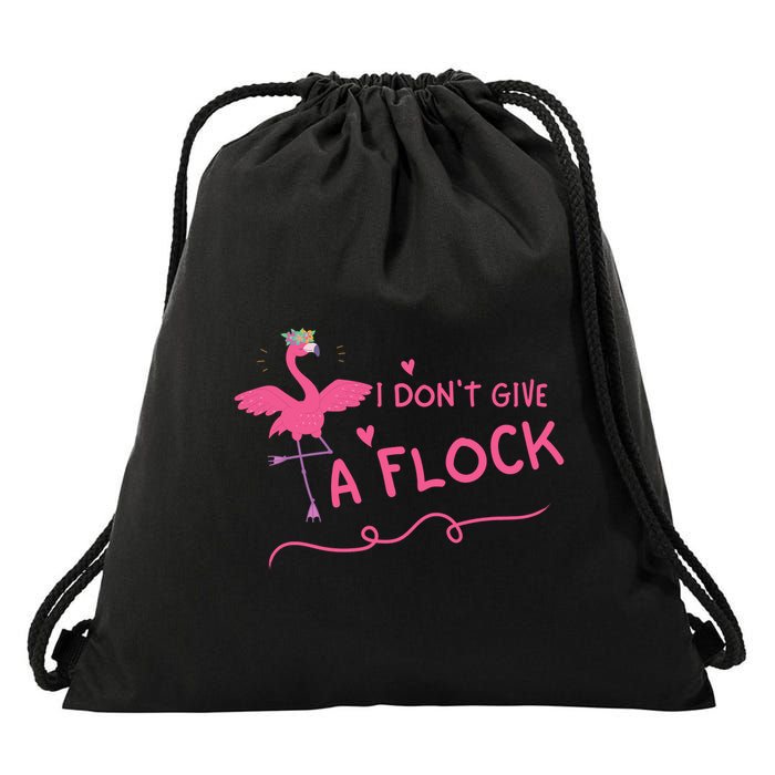 I Don't Give A Flock Funny Flamingo Drawstring Bag