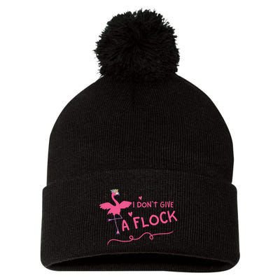 I Don't Give A Flock Funny Flamingo Pom Pom 12in Knit Beanie