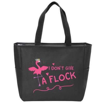 I Don't Give A Flock Funny Flamingo Zip Tote Bag