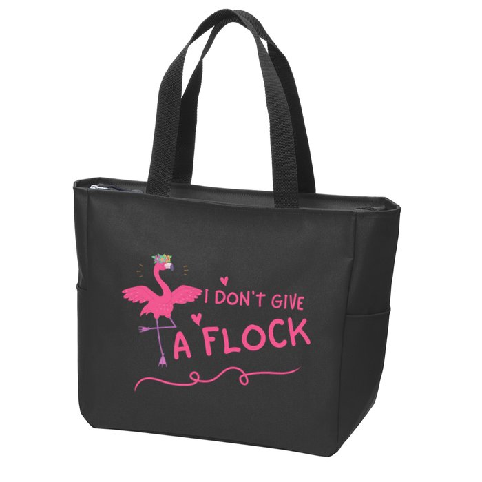 I Don't Give A Flock Funny Flamingo Zip Tote Bag