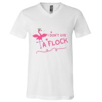 I Don't Give A Flock Funny Flamingo V-Neck T-Shirt