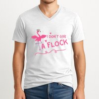 I Don't Give A Flock Funny Flamingo V-Neck T-Shirt