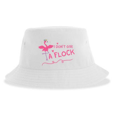 I Don't Give A Flock Funny Flamingo Sustainable Bucket Hat