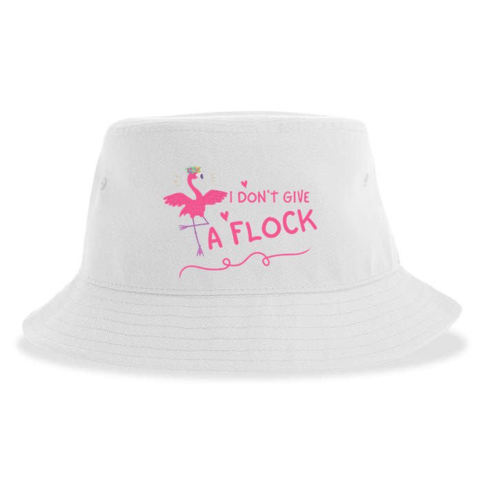 I Don't Give A Flock Funny Flamingo Sustainable Bucket Hat