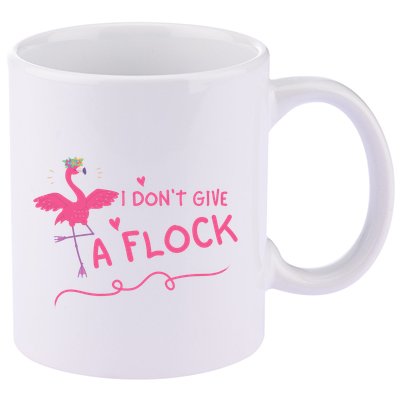 I Don't Give A Flock Funny Flamingo 11oz C Handle Ceramic Mug