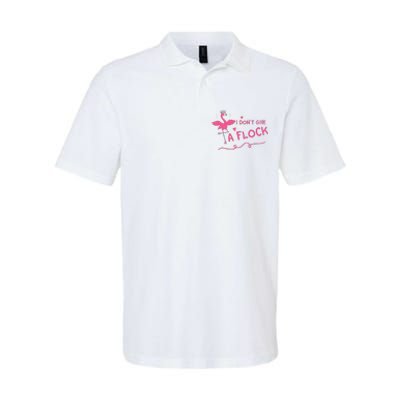 I Don't Give A Flock Funny Flamingo Softstyle Adult Sport Polo