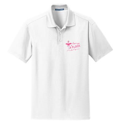 I Don't Give A Flock Funny Flamingo Dry Zone Grid Polo