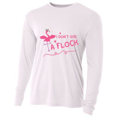I Don't Give A Flock Funny Flamingo Cooling Performance Long Sleeve Crew
