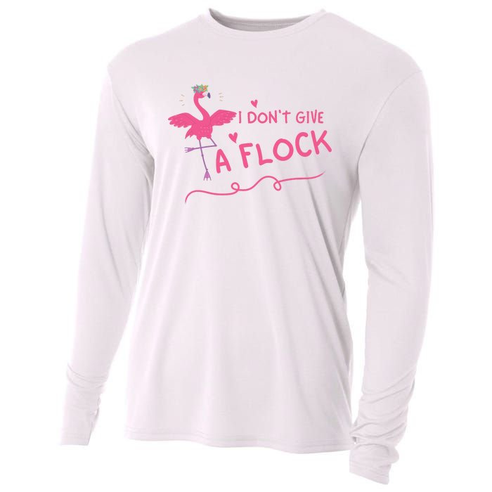 I Don't Give A Flock Funny Flamingo Cooling Performance Long Sleeve Crew