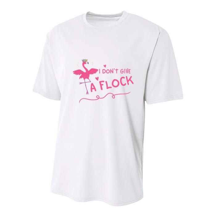 I Don't Give A Flock Funny Flamingo Youth Performance Sprint T-Shirt