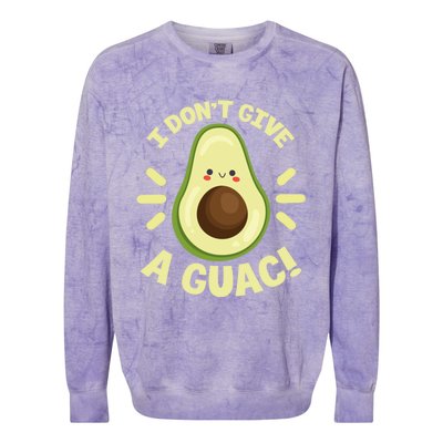 I Dont Give A Guac Funny Avocado Guacamole Vegan Kawaii Gift Colorblast Crewneck Sweatshirt