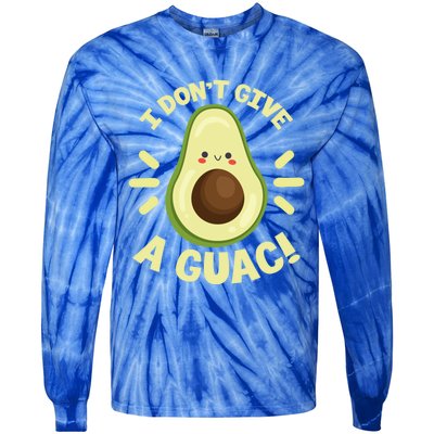 I Dont Give A Guac Funny Avocado Guacamole Vegan Kawaii Gift Tie-Dye Long Sleeve Shirt