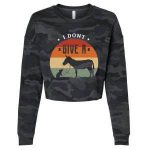 I Dont Give A Rats Donkey Funny Gift Rats Fan Gift Cropped Pullover Crew